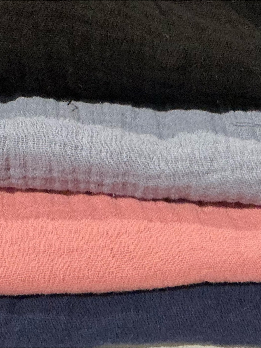 Stacked Knit Tops in Black, Light Blue, Coral, Navy